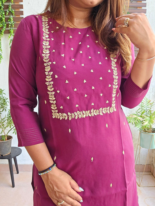 Pure muslin set with lining