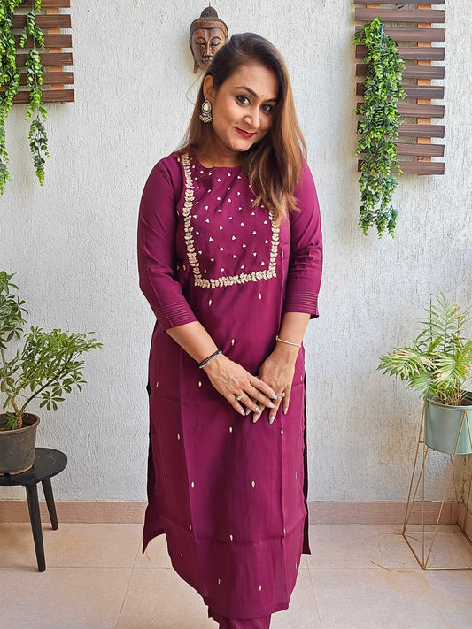 Pure muslin set with lining