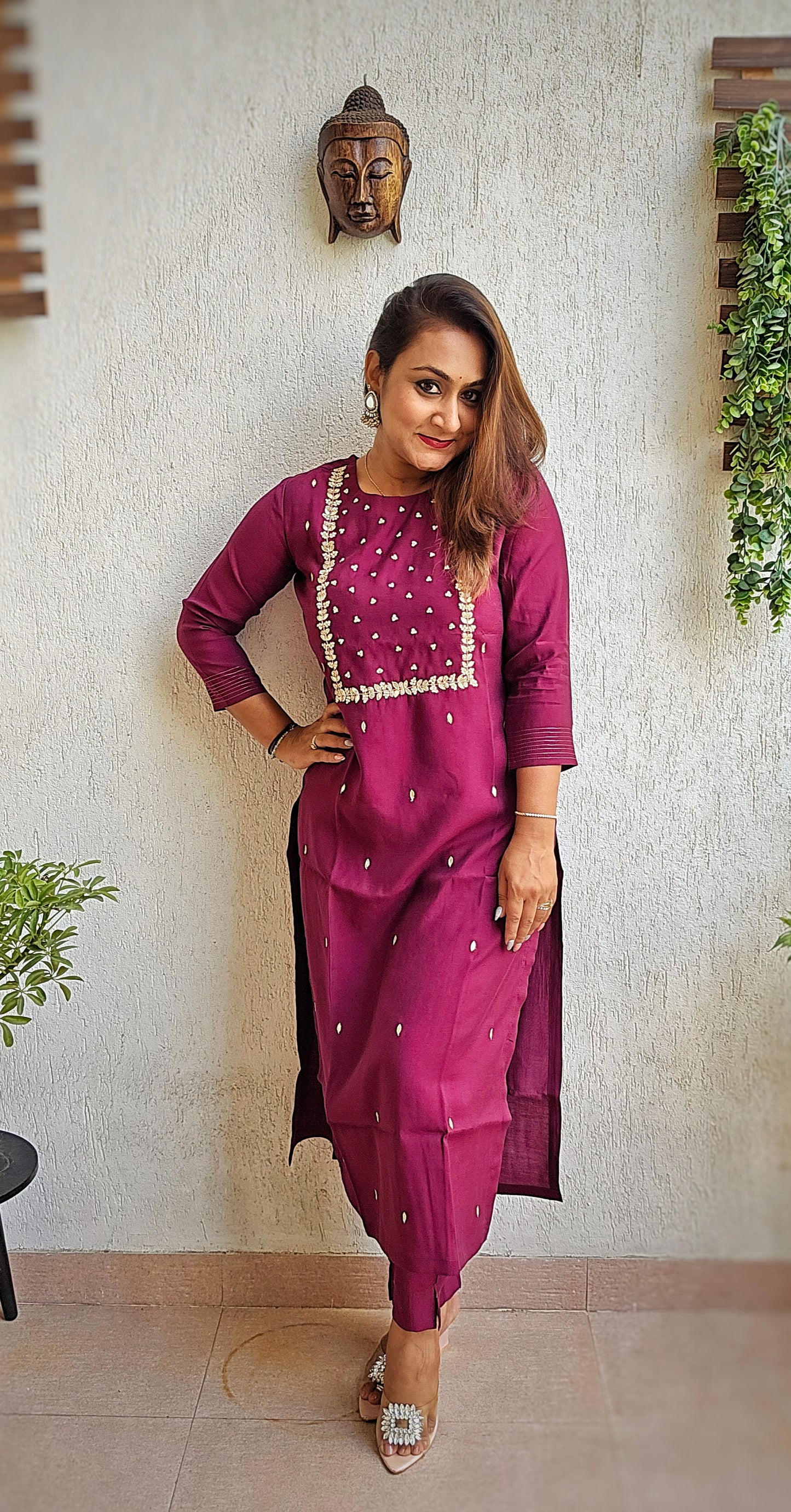 Pure muslin set with lining